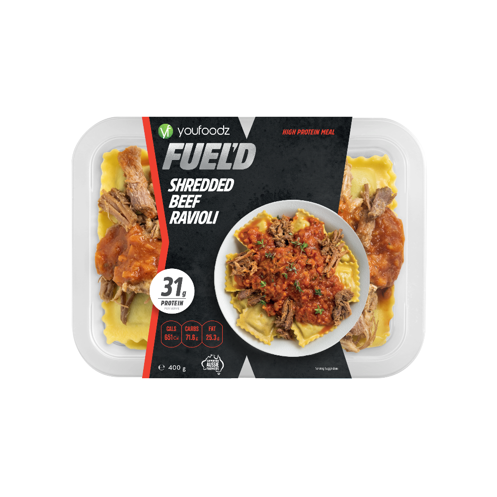 FUEL'D Shredded Beef Ravioli Youfoodz Meal Delivery Youfoodz Care