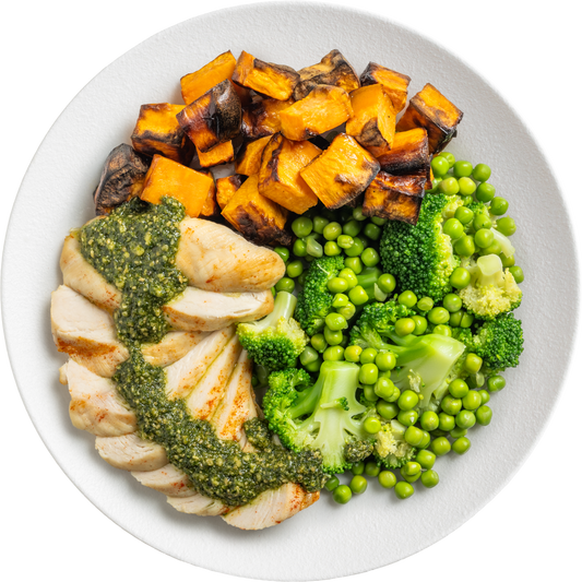 Clean Chicken & Sweet Potato with Broccoli & Peas