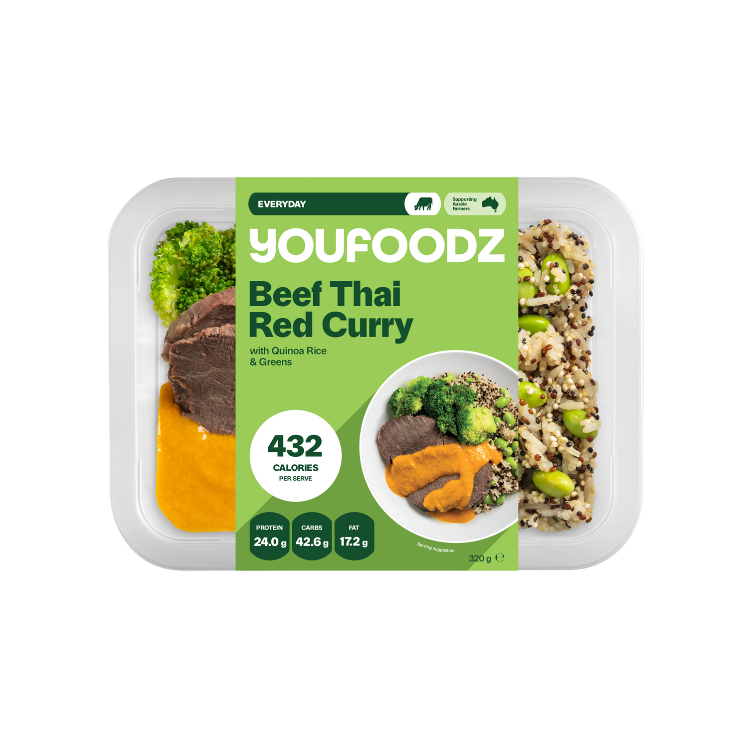 Beef Red Curry with Quinoa Rice & Greens | Youfoodz Meal Delivery ...