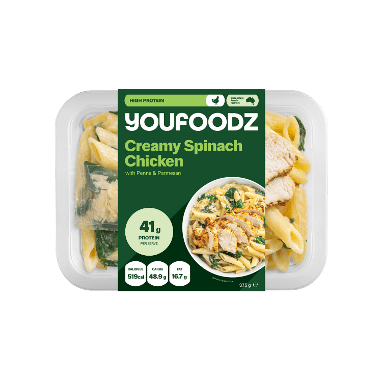 Creamy Spinach Chicken with Penne & Parmesan | Youfoodz Meal Delivery ...