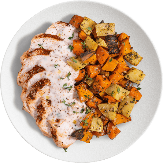 Honey Mustard Chicken with Garlic Veg