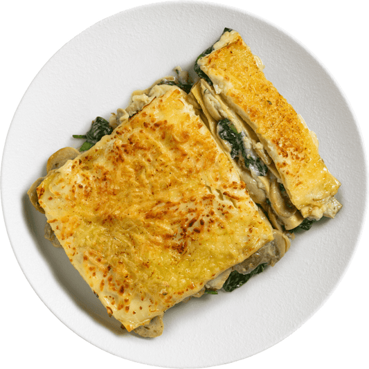Mushroom & Spinach Lasagne with Creamy Dill Sauce