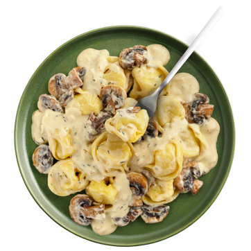 Mushroom & Cheese Tortellini with Creamy Sauce