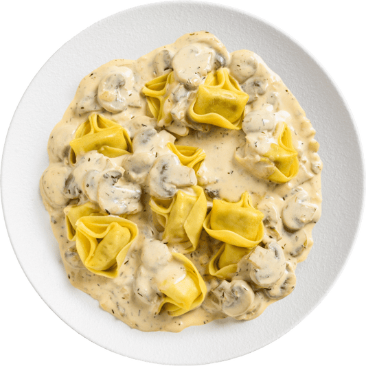 Mushroom & Cheese Tortellini with Creamy Sauce