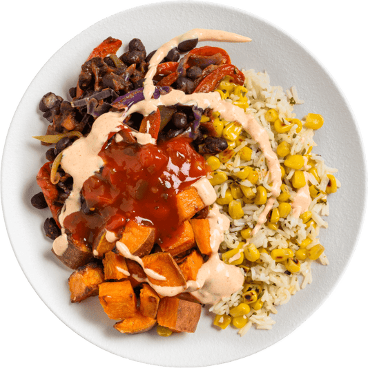 Mexican Burrito Bowl with Black Beans & Coriander Rice