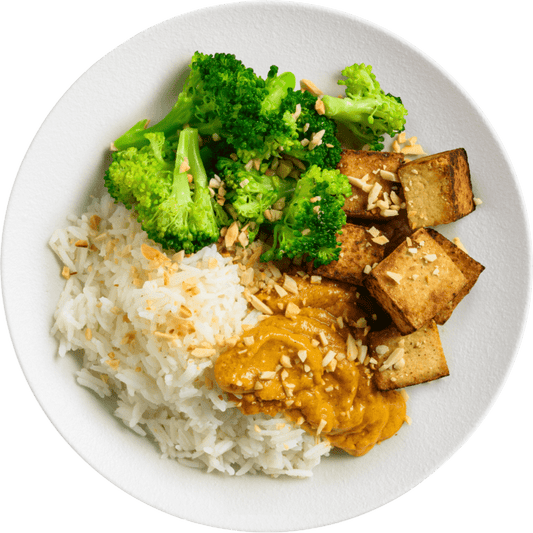 Indian Butter Tofu with Broccoli & Rice