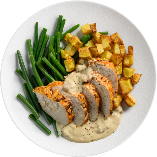 Herbed Chicken & Potatoes with Parsley Bacon Sauce