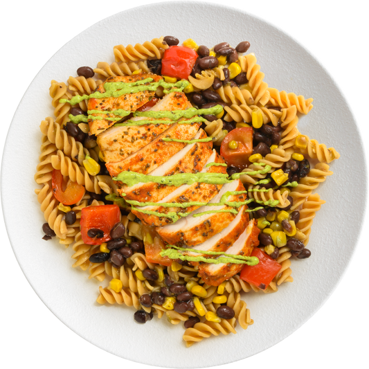 Chicken Mexican Pasta Salad with Black Beans & Guac