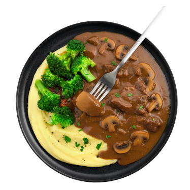 FUEL'D Hearty Braised Beef with Mash, Mushroom & Broccoli