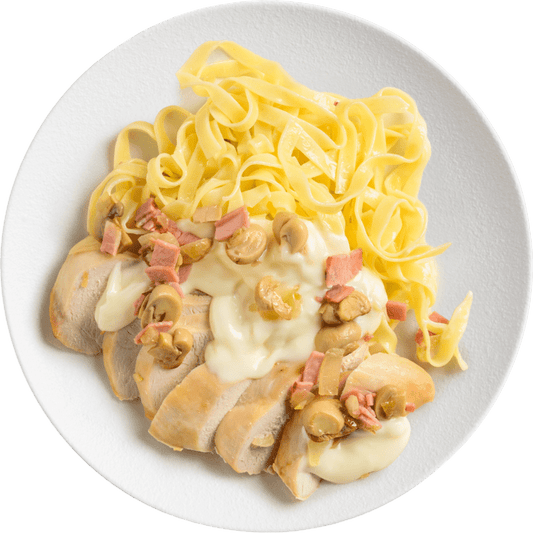 Creamy Chicken Carbonara with Sliced Ham & Mushrooms