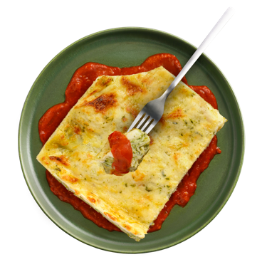 Cheese & Spinach Lasagne with Napoli sauce