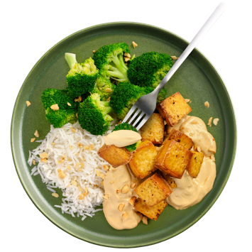 Indian Butter Tofu with Broccoli & Rice