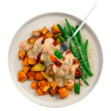 Herbed Chicken & Potatoes with Parsley Bacon Sauce