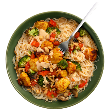 Chicken Noodle Salad with Peanut Lime Dressing