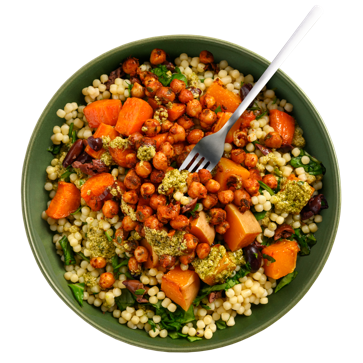 Veggie Mezze Salad with Mint Pesto Dressing