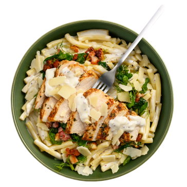 Chicken Caesar Pasta Salad with Bacon & Parmesan