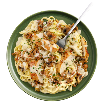 Creamy Chicken Carbonara with Sliced Ham & Mushrooms