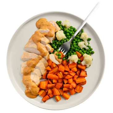 Satay Chicken with Steamed Veg