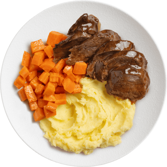 BBQ Beef with Creamy Mash & Carrots
